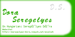 dora seregelyes business card